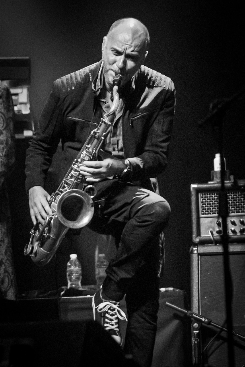 Rob Townsend performing on saxophone